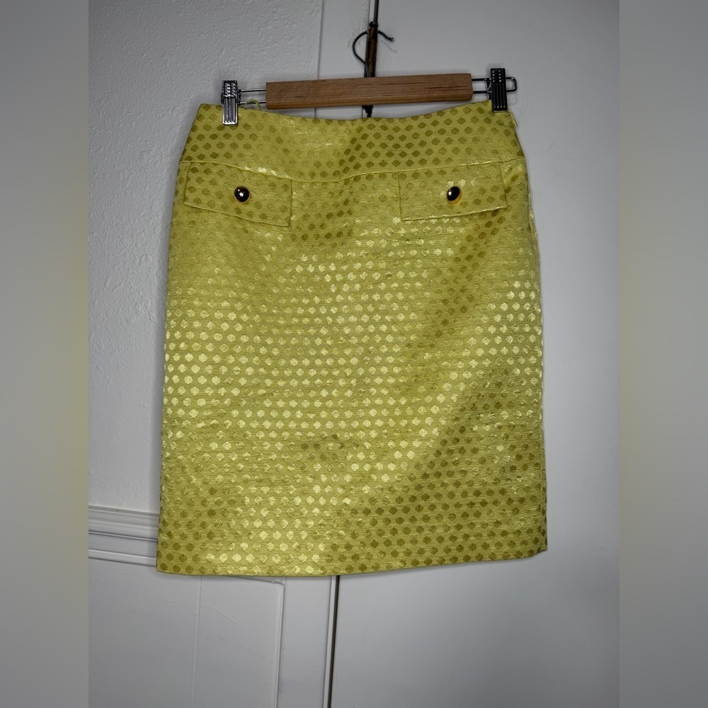 ANTONIO MELANI Yellow Textured Pencil Skirt size 2
